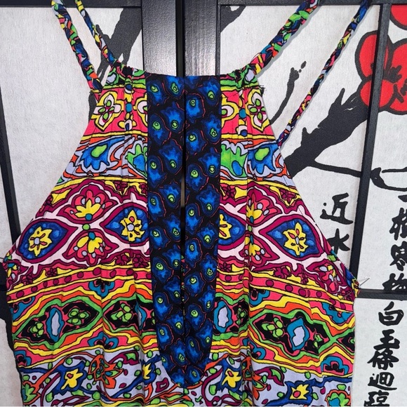 Nanette Lepore Sz Large Carnival Multicolor Summer Pocket Swim Cover Up Dress - Picture 14 of 14